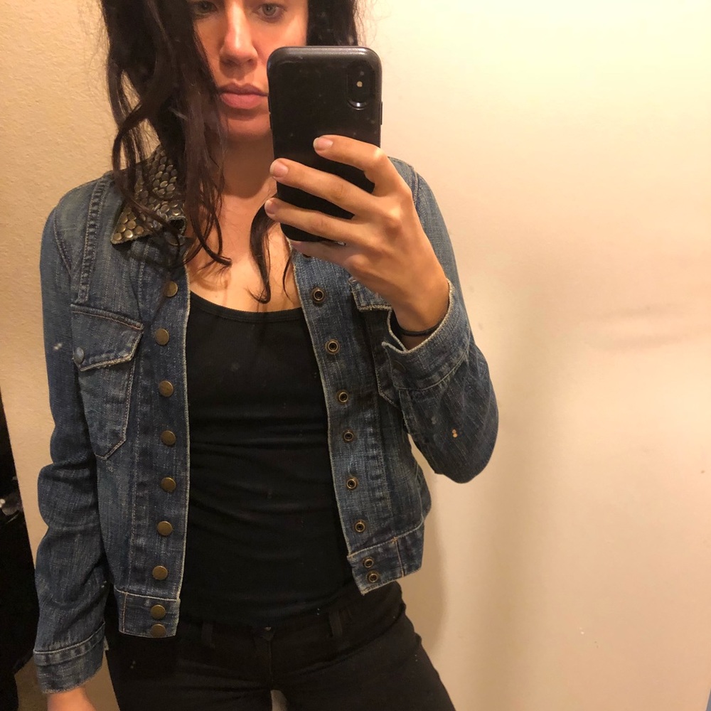 Current/Elliott Mint Condition Stud Denim Jacket - image 4